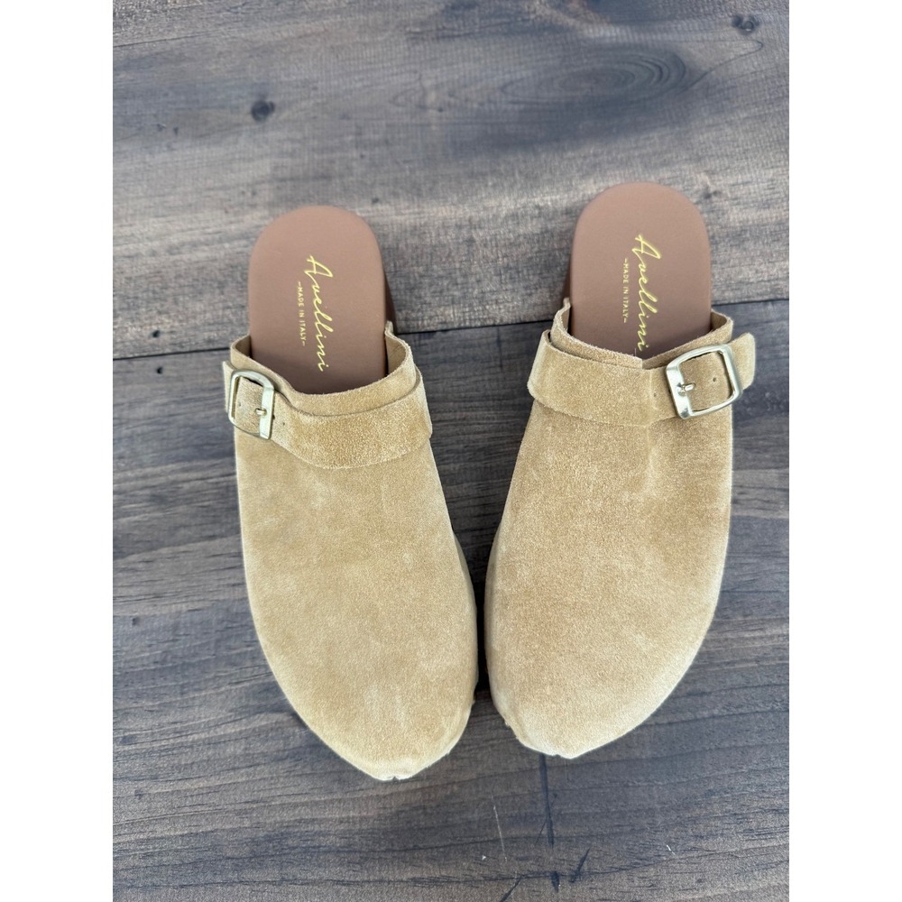 Anellini Suede Clogs Studded Wood Heel Mule Boho Retro Cottagecore EU 38/ US 7.5 - Picture 3 of 12